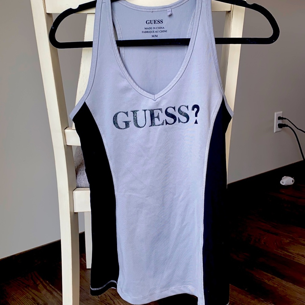 Guess black and grey sparkle tank top